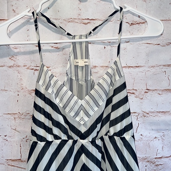 Anthropology Silence Noise Dress Womens Small White Black Striped Sundress - Picture 2 of 8
